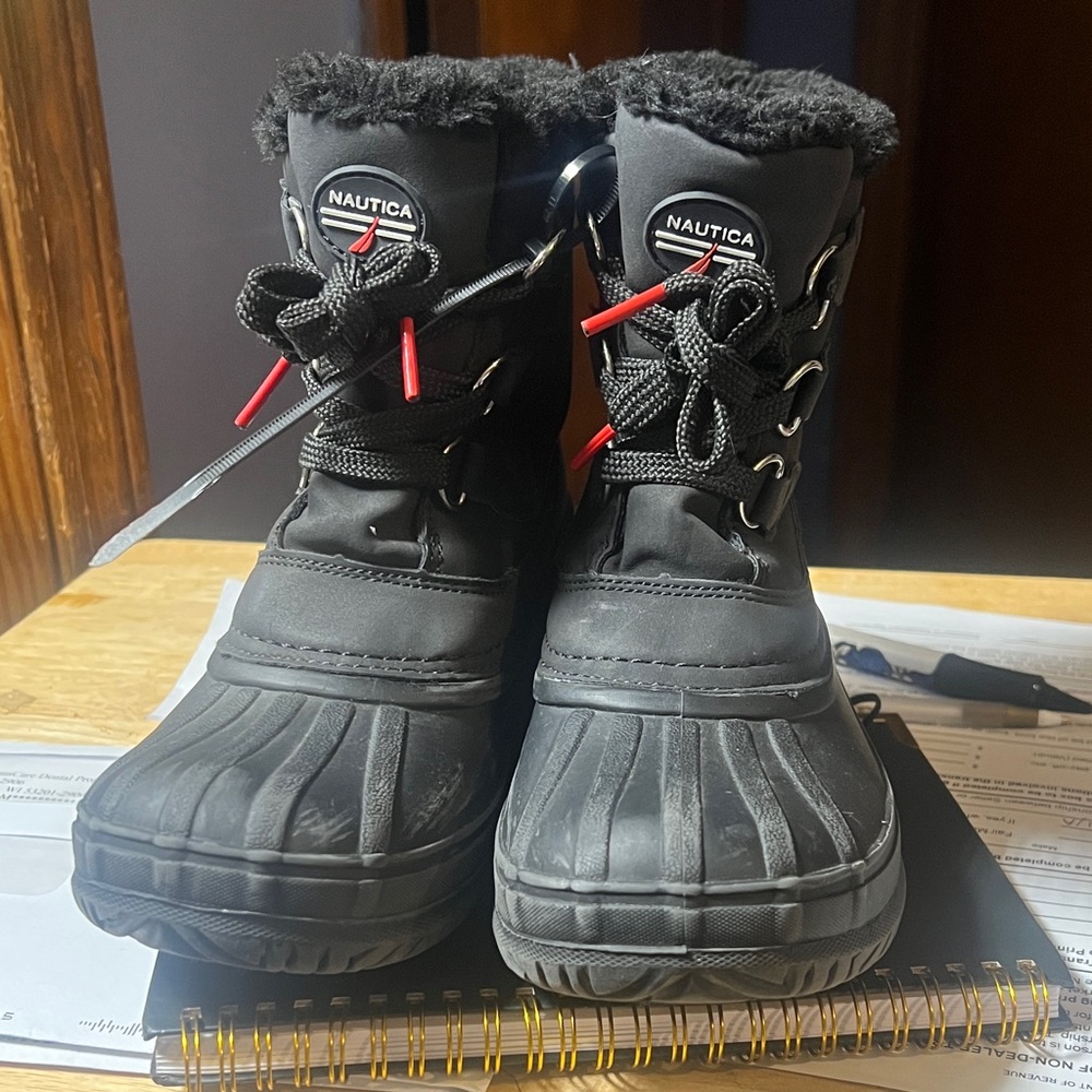 Nautica Black Kids Snow Boots